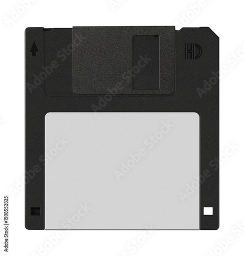 Bilde på lerret Floppy disk or diskette case on black background
