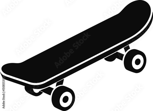 Modern Skateboard Vector Art Design, Modern Silhouette Stylish