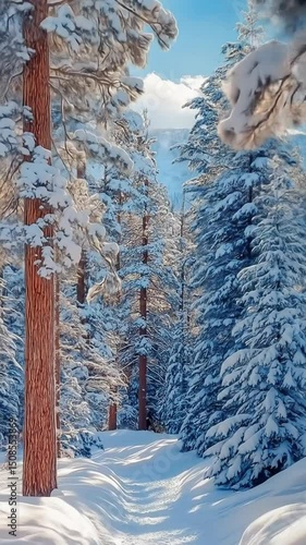 Winter landscape with trees
