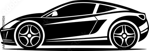 black sports car isolated
