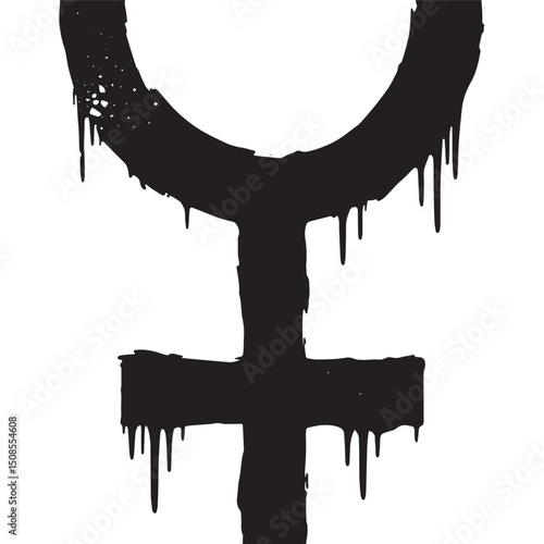 Lilith Black Moon dripping paint icon stencil vector apparel pri