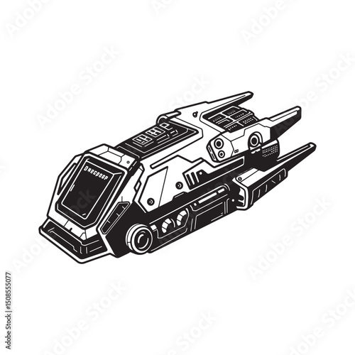 Cyberpunk future transport concept art vector design illustratio