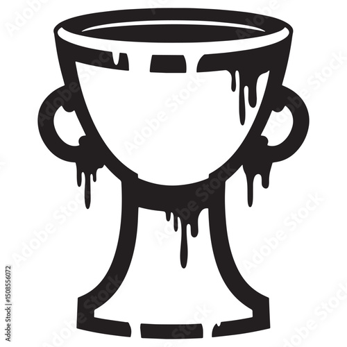 Melting Crucible Vector Icon Design for Merchandise and Apparel