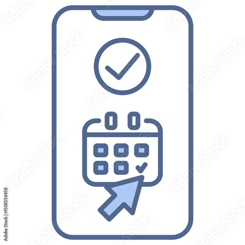 Online Reservation Blue Icon