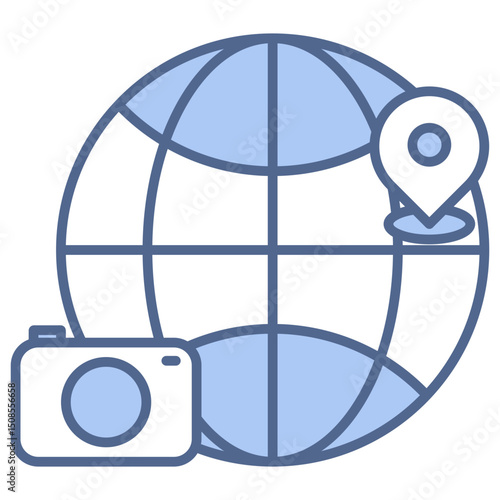 Tourist Attraction Blue Icon