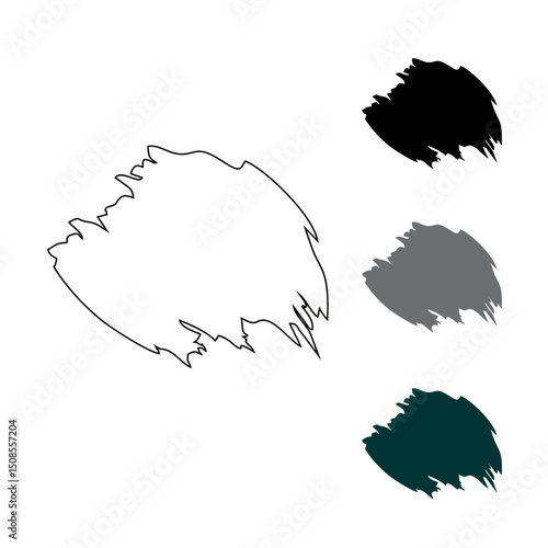 paint stain illustration vector, line vector, black, dark white and dark green colors are present