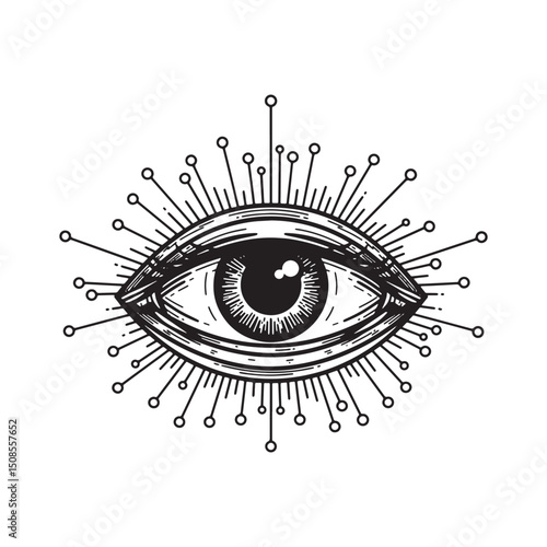 Cyberpunk Illuminati Eye, Vector Art for Merchandise and Apparel