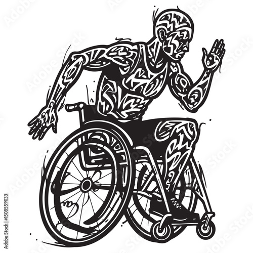Dynamic para athletics icon, tribal tattoo design for merchandis
