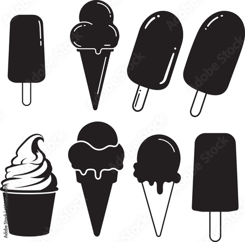 Ice cream silhouette vector illustration