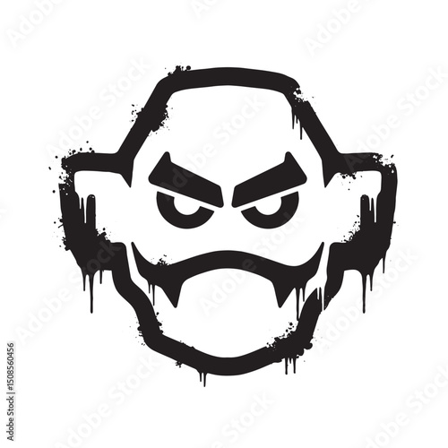 Black and white vector illustration of the watcher icon stencil
