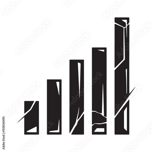 Cyberpunk Mobile Signal Icon, A Modern Black and White Vector De