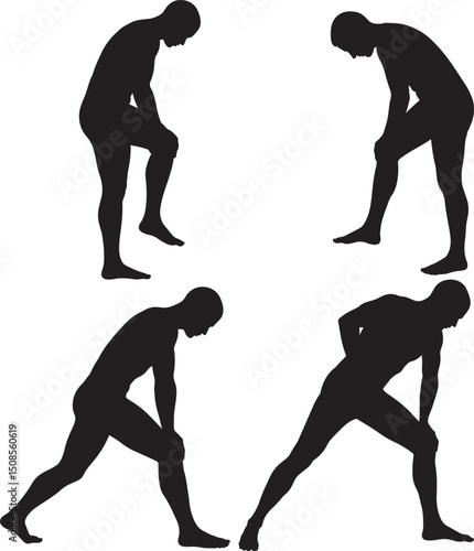 Leg pain silhouette vector illustration