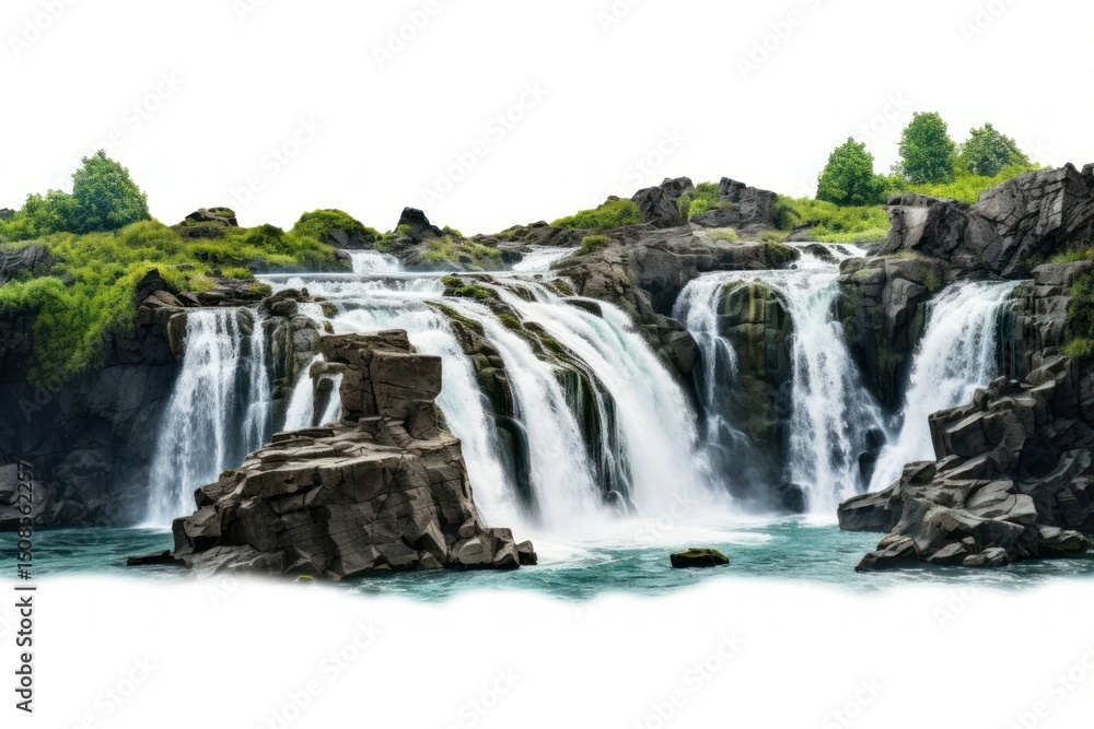 Naklejka premium Waterfall nature landscape outdoors.