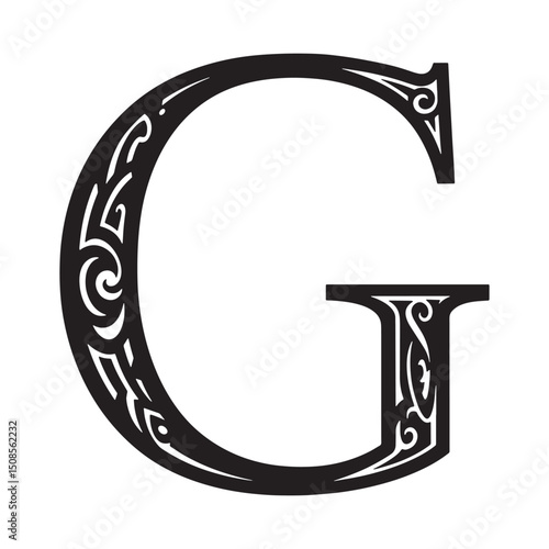 Tribal Tattoo Style Gravitational Constant Icon Vector Illustrat