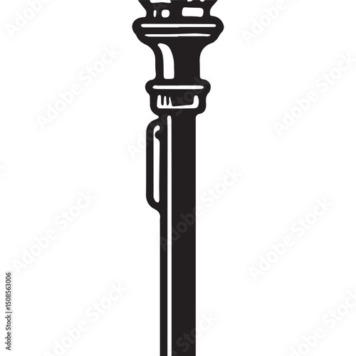 Cyberpunk Pope's Staff, Futuristic Religious Icon for Apparel an