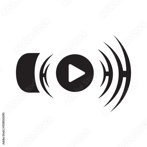 Tribal Tattoo Style Streaming Icon, A Bold Vector for Modern Med
