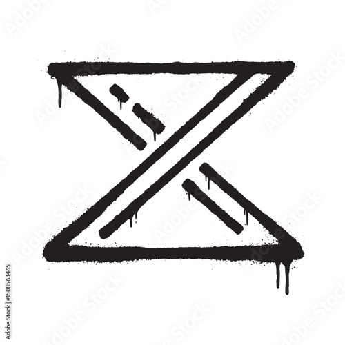Not Equal sign with paint drips vector design for edgy merchandi