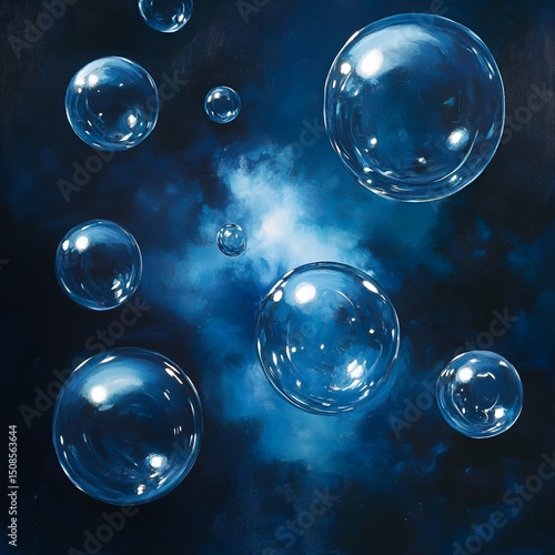 Wallpaper Mural A cluster of vibrant blue spheres suspended in midair, evoking calm and mystery.

 Torontodigital.ca