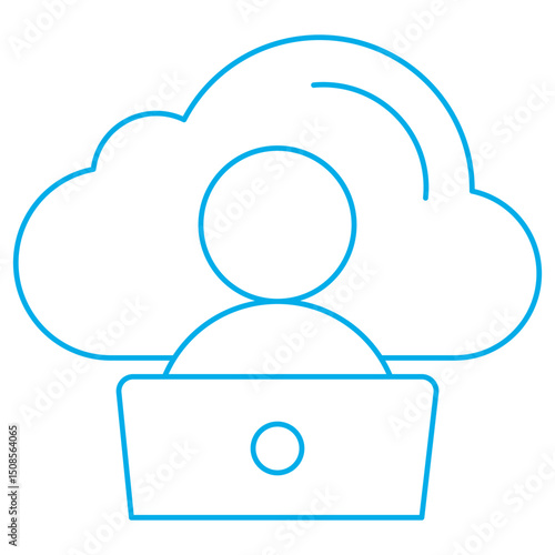 Coud Workspace icon, Seamless Collaboration in the Cloud, Empower Remote Teams with a Cloud Workspace, vector