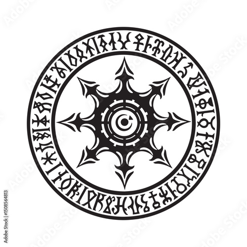 Enochian Tablet Sigil vector illustration, esoteric emblem appar