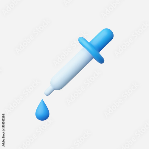 3d Realistic Pipette icon vector Illustration