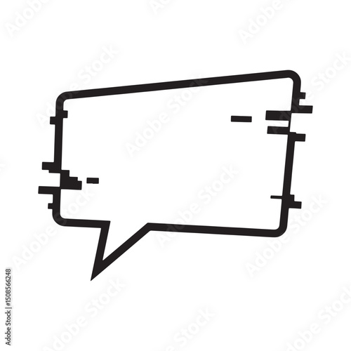 Cyberpunk Style Black and White Chat Icon for Merchandise Appare