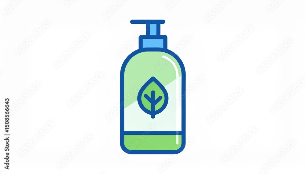 Simple Illustration Of A Green Bottle Of Soap Simple Illustration Of A Green Bottle Of Soap