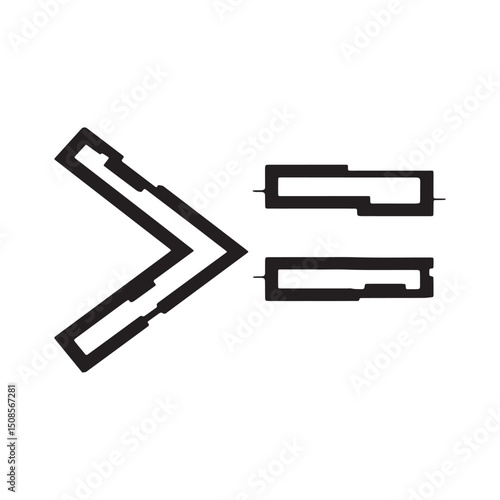 Cyberpunk Style Greater Than or Equal To Symbol Vector for Appar