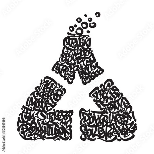 Pollution graffiti art vector design for merchandise and apparel