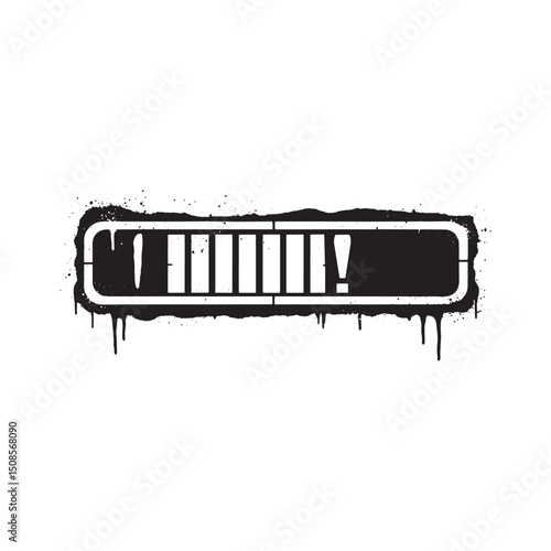 Stencil Health Bar Icon with Dripping Paint Effect for Apparel P