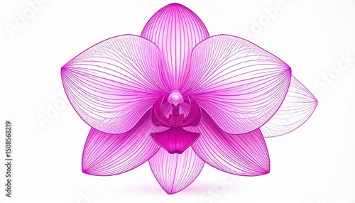 Detailed Pink Orchid Illustration
