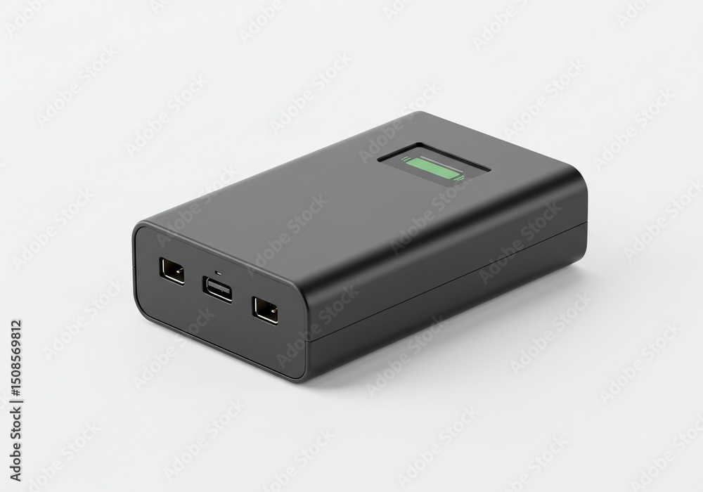 Black rectangular portable battery pack Black rectangular portable battery pack