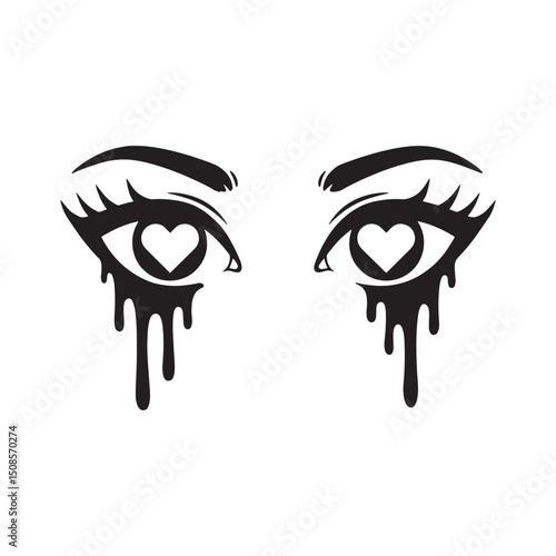 Eye See Love, Stencil Art Vector Graphic for Merchandise Apparel