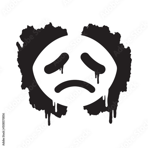 Expressive Sympathy Icon with Dripping Paint Effect and Stencil