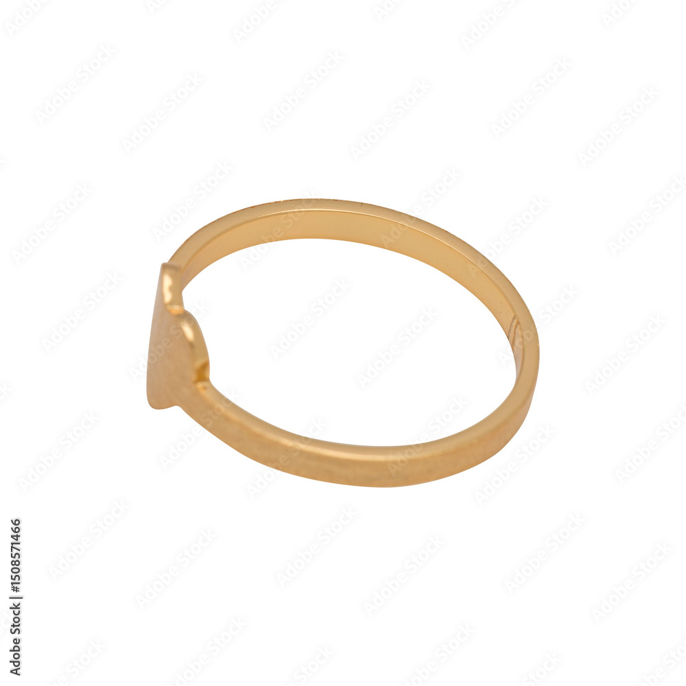Obraz premium Minimalist golden ring jewelry with a unique heart shape detail on a plain background. Please see some similar pictures from my portfolio