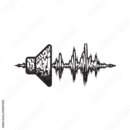 Sound Waves Icon with Graffiti Tags for Merchandise Apparel Prin
