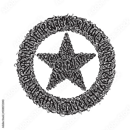 Unique Veteran's Badge Icon with Graffiti Style Lettering Design