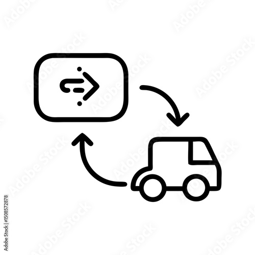 Efficient Nanomedicine Delivery Icon Representing Transportation and Targeted Drug Delivery Systems