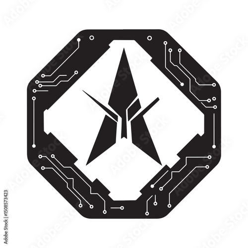 Cyberpunk Zenith Icon Vector Graphic for Merchandise and Apparel
