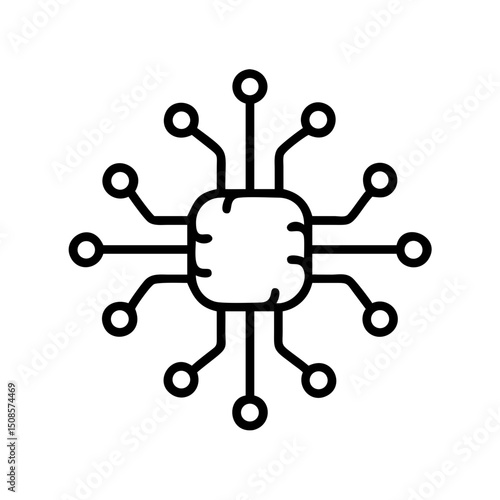 Neuromorphic Computing Chip Icon  Design, Illustration, and Vector Graphic for AI and Technology Applications