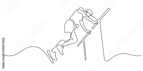 running warm up before workout one line continuous drawing
