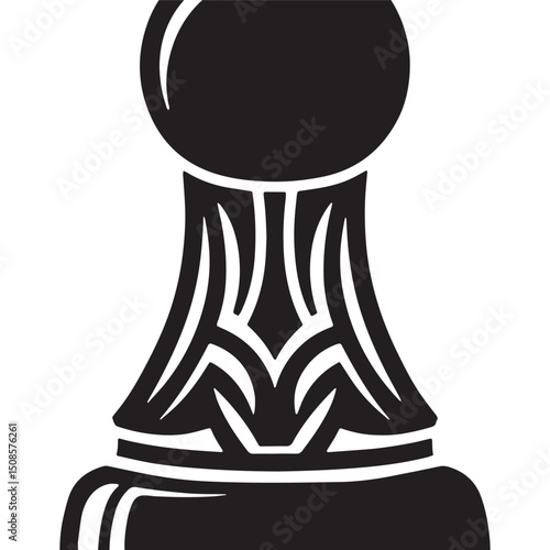 Tribal Tattoo Style Board Game Pawn Icon for Merchandise and App