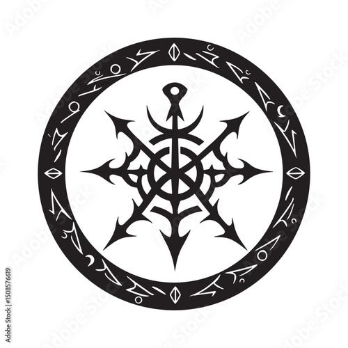 Mystic Goetic Seal of Bael, Tribal Tattoo Vector Art for Merchan