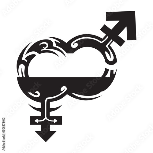 Genderqueer Pride, A Tribal Tattoo Flag Symbol of Identity and E