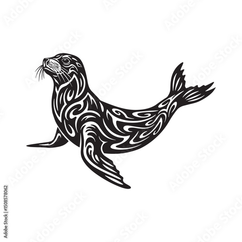 Monochrome tribal seal vector illustration perfect for apparel p