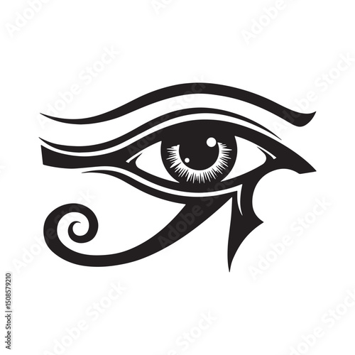 Elegant Eye of Ra Tribal Tattoo Vector for Apparel and Merchandi