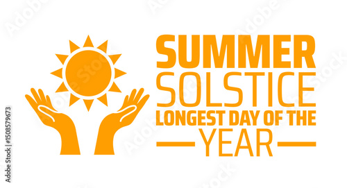 summer solstice longest day of the year background banner or poster design template. observed every year in June. Holiday concept. Use to any Template, card, poster, placard, template.