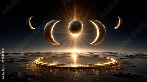Futuristic extraterrestrial cityscape