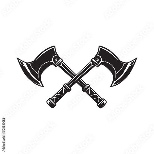 Cyberpunk Style Crook and Flail Vector Icon Design for Merchandi