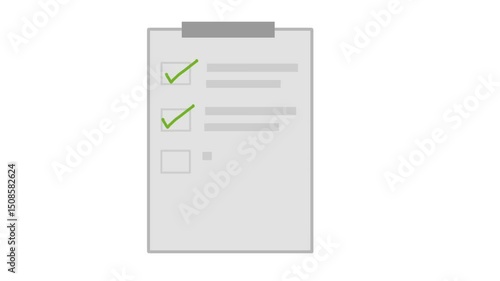flat animation of checked document